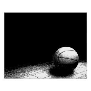 Black & White Basketball Perfect Poster