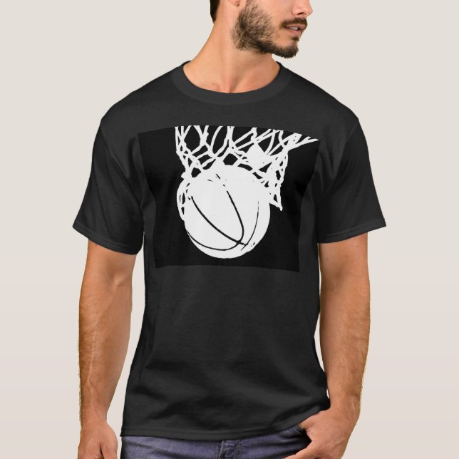 Black & White Basketball Silhouette T-Shirt (Front)