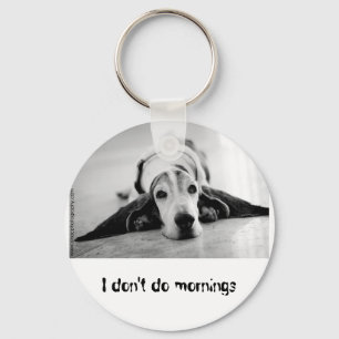 Black & White Basset Hound Keychain