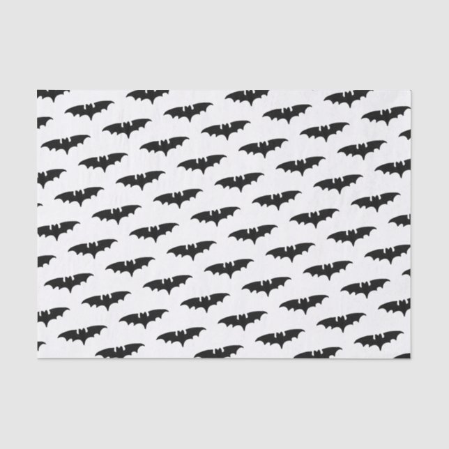 Black & White Bat Pattern Tissue Paper (Front)