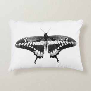 Black & White Beautiful Butterfly Decorative Cushion