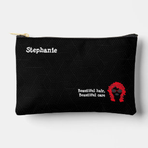 Black White Beauty Salon Hair Stylist Trendy Accessory Pouch