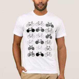 black & white bicycles pattern T-Shirt