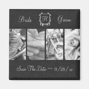 Black & White Biker Themed Save the Date Magnet