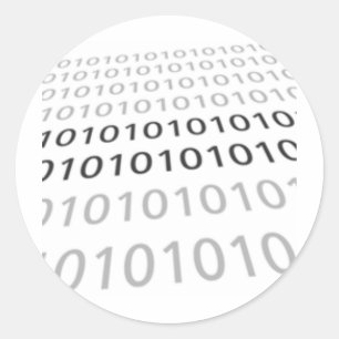 Black & White Binary 01 - GeekShirts Classic Round Sticker