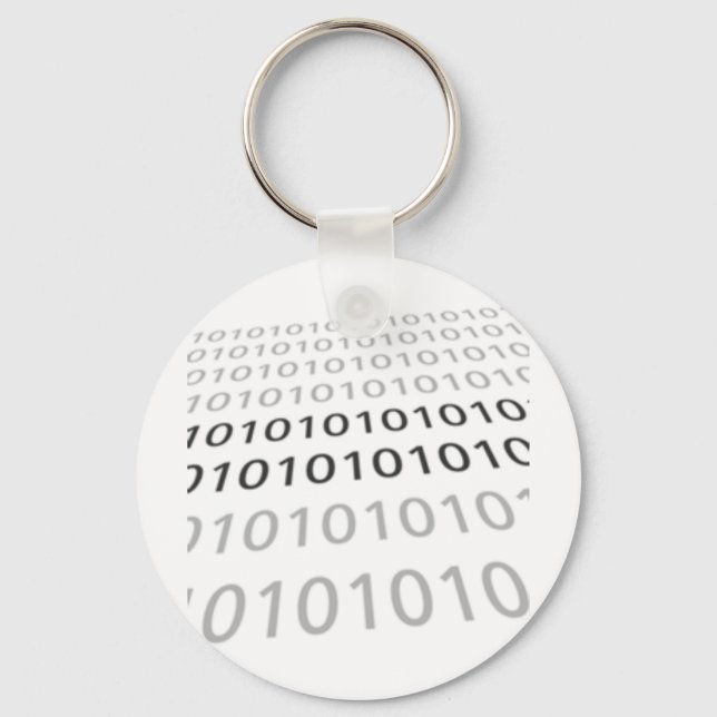 Black & White Binary 01 - GeekShirts Key Ring (Front)