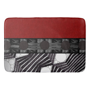 Black White Bling Red Silk Bath Mat