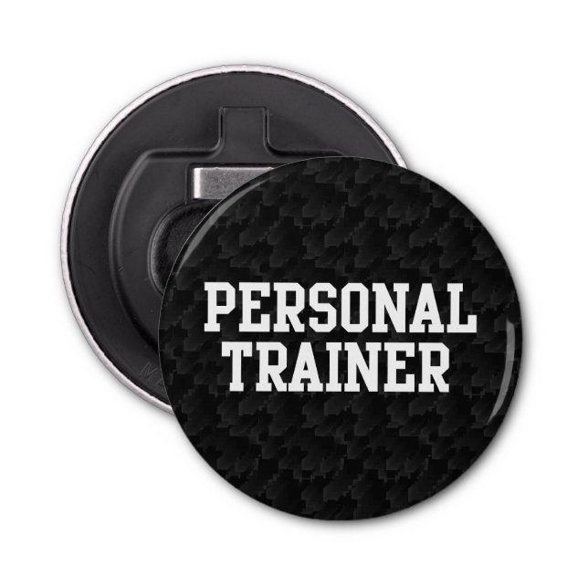 Black/White Block Personal Trainer Bottle Opener (Front)