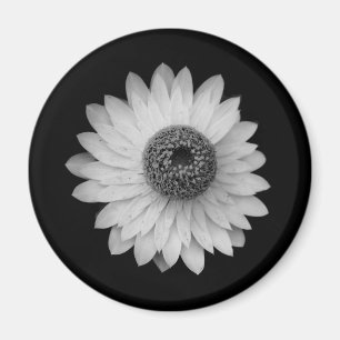 Black White Blossom Photography Magnet