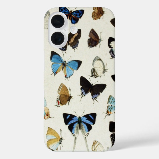 BLACK WHITE BLUE  BUTTERFLIES Beauty Nature Lover Case-Mate iPhone Case (Back)