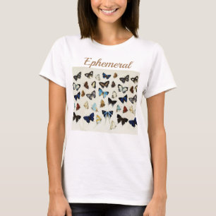 BLACK WHITE BLUE BUTTERFLIES Beauty Nature Lover T-Shirt