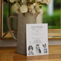 Black White Blue Dog Boy's 1st Birthday Party
