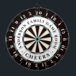 Black White & Blue | Family Game Room Monogram Dartboard<br><div class="desc">Are you looking for an unique gift for the father in your life? This year give him a Father’s Day gift that will blow his socks off. This family name dartboard is perfect!!! These are Father’s Day gifts that are perfect for sports fans, but moreover, perfect for dads. A gift...</div>