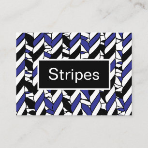 Black White Blue Rope Stripes  Business Card