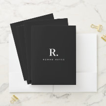 Black White Bold Dot Monogram Modern Minimalist