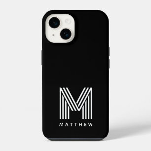 Black White Bold Monogram iPhone 14 Case