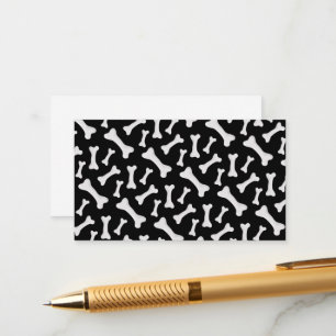 Black White Bones Skeleton Dog Owner Puppy Lover Enclosure Card