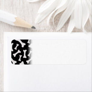 Black White Bones Skeleton Dog Owner Puppy Lover Return Address Label