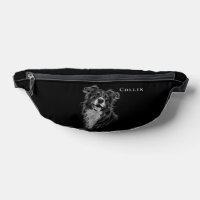 Black & White Border Collie Dog Lovers Custom Text