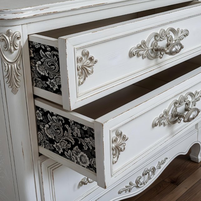 Black White Botanical Poster Or Decoupage Paper (This is a mockup, your design may appear larger/smaller depending on what size you purchase.)