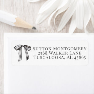 Black & White Bow Coquette Address Return Address Label