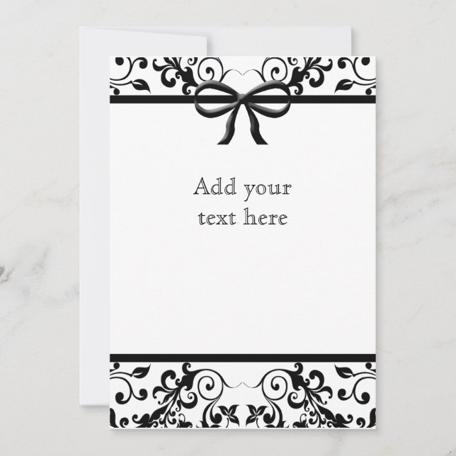 Black & White Bow Invitation (Front)