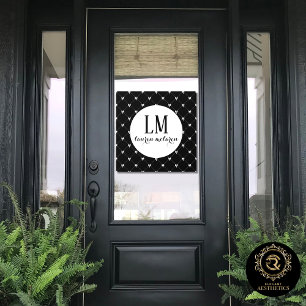 Black & White Bow Monogram