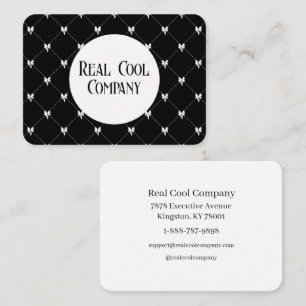 Black & White Bow Monogram Business Card