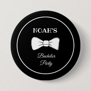 Black & White Bow Tie Modern Chic Bachelor Party 7.5 Cm Round Badge