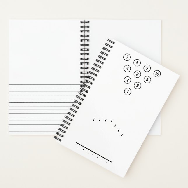 Black & White Bowling Lane Reference Diagram  Notebook (Inside)