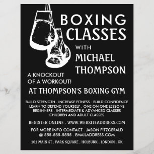 Black & White Boxing Gloves, Boxing Class Advert Flyer