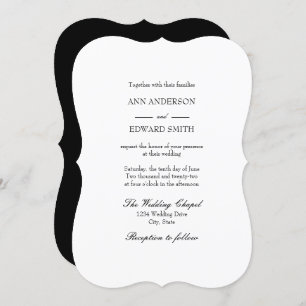 Black White Bracket Families Wedding Invitation