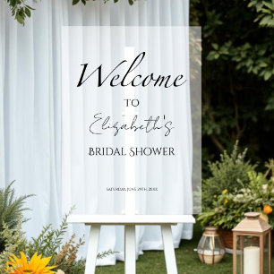 Black & White Bridal Shower Acrylic Welcome Sign