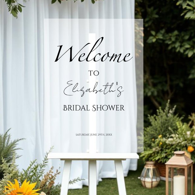 Black & White Bridal Shower Acrylic Welcome Sign (Creator Uploaded)