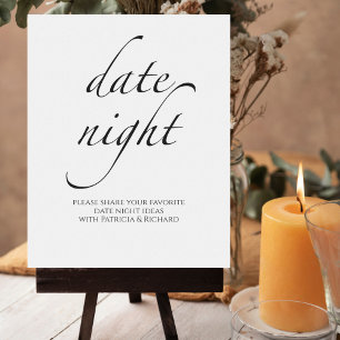 Black & White Bridal Shower Date Night Jar Sign