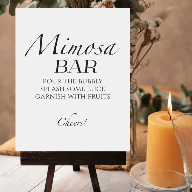 Black & White Bridal Shower Mimosa Bar Sign (Creator Uploaded)