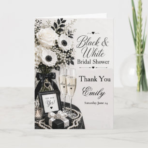 Black & White Bridal Shower Thank You Card
