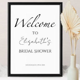 Black & White Bridal Shower Welcome Sign