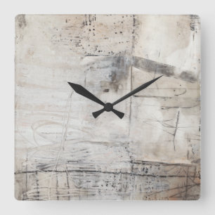 Black White & Bronze Square Wall Clock