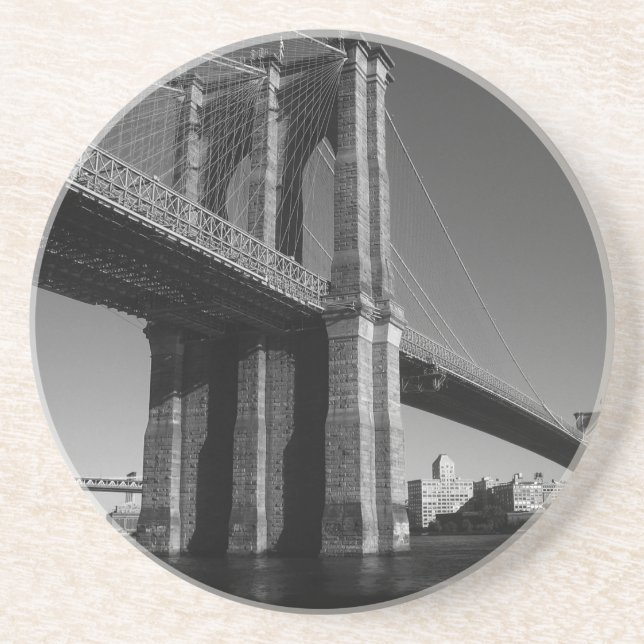 Black & White Brooklyn Bridge Coaster (Front)