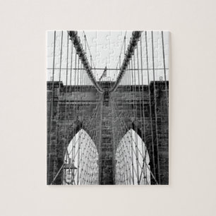 Black White Brooklyn Bridge New York Jigsaw Puzzle