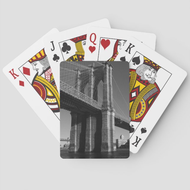 Black & White Brooklyn Bridge Playing Cards (Back)