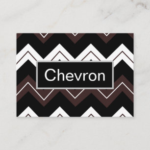 Black White Brown Chevron Stripe Pattern Business Card