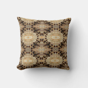 Black, white brown  dragonfly pattern solid back cushion