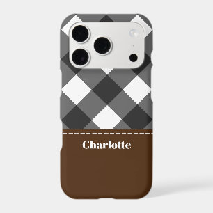 Black White Brown Personalised Plaid