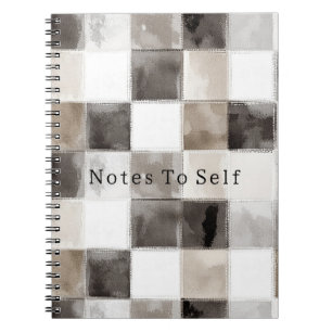 Black White Brown Squares Notebook
