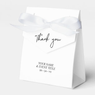Black & White   Brush Script Party Thank you Favou Favour Box