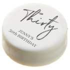 Black & White Brush Script Thirty 30th Birthday 