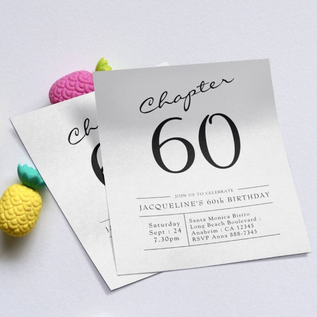 Black White Budget 60th Birthday Invitation Flyer (Creator Uploaded)