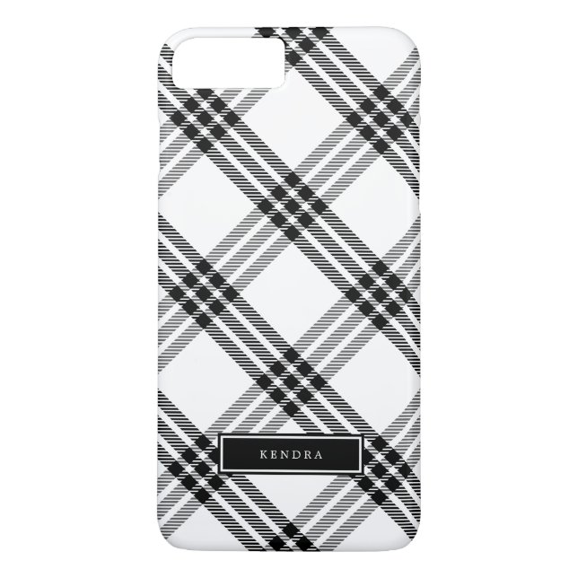Black & White Buffalo Check Case-Mate iPhone Case (Back)